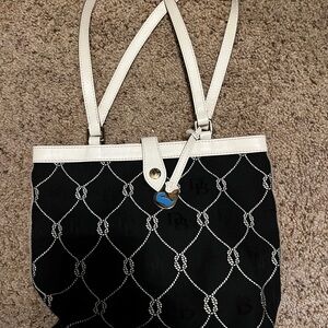 Dooney & Bourke Black and White Chain Tote